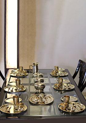 Gold Brass Dinner Set