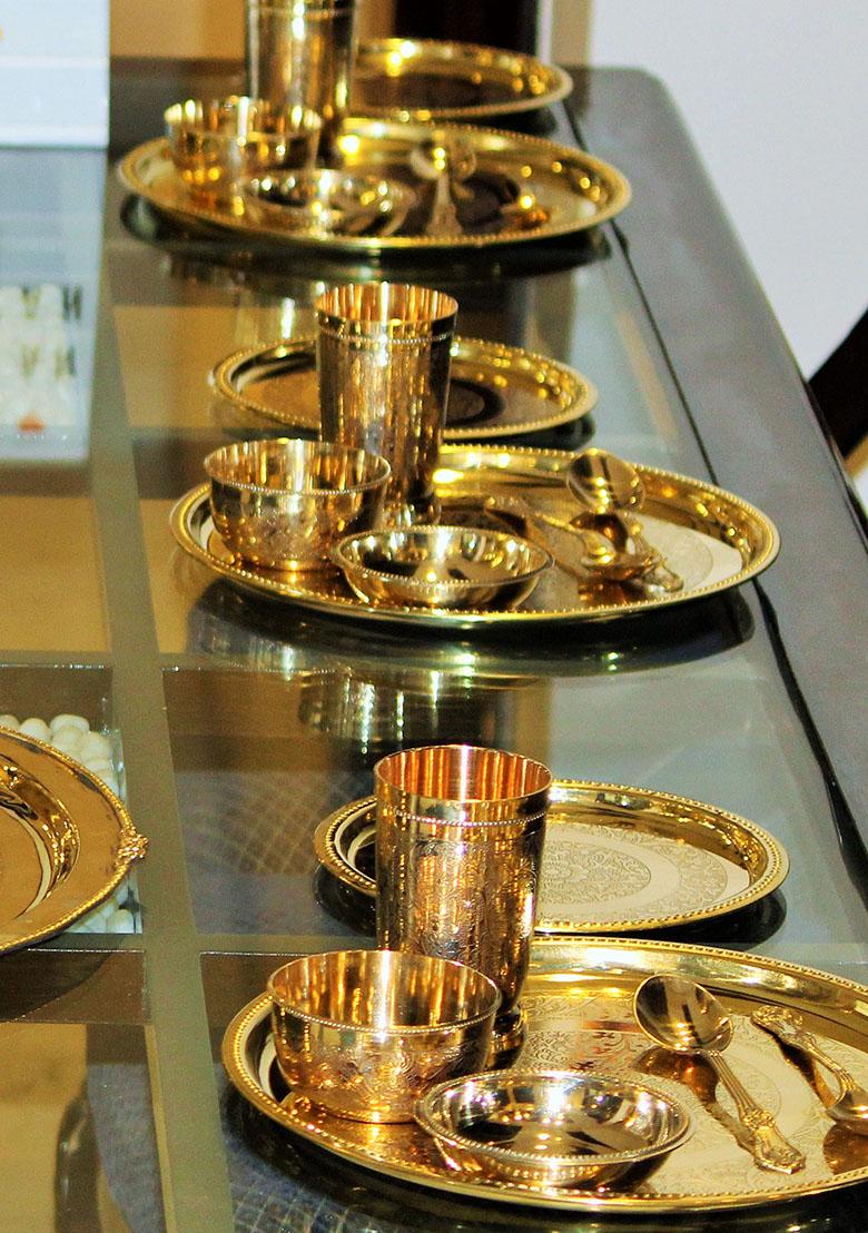 Gold BrassEmbroidered Utensils