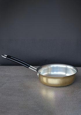 Gold Brass Fry Pan With Kalai 1.5 Ltr