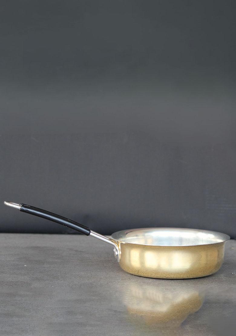 Gold Brass Fry Pan With Kalai 2Ltr
