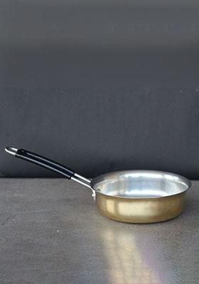 Gold Brass Fry Pan With Kalai 2.5 Ltr