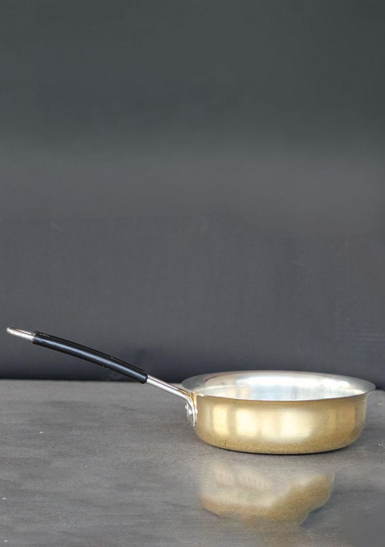 Gold Brass Fry Pan With Kalai 2.5 Ltr