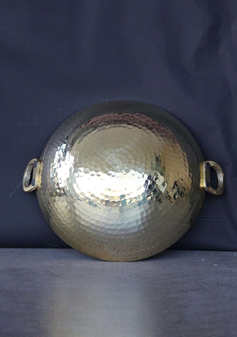 Gold Brass Kadahi With Kalai 3L