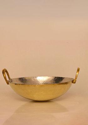 Gold Brass Kadahi With Kalai 5L