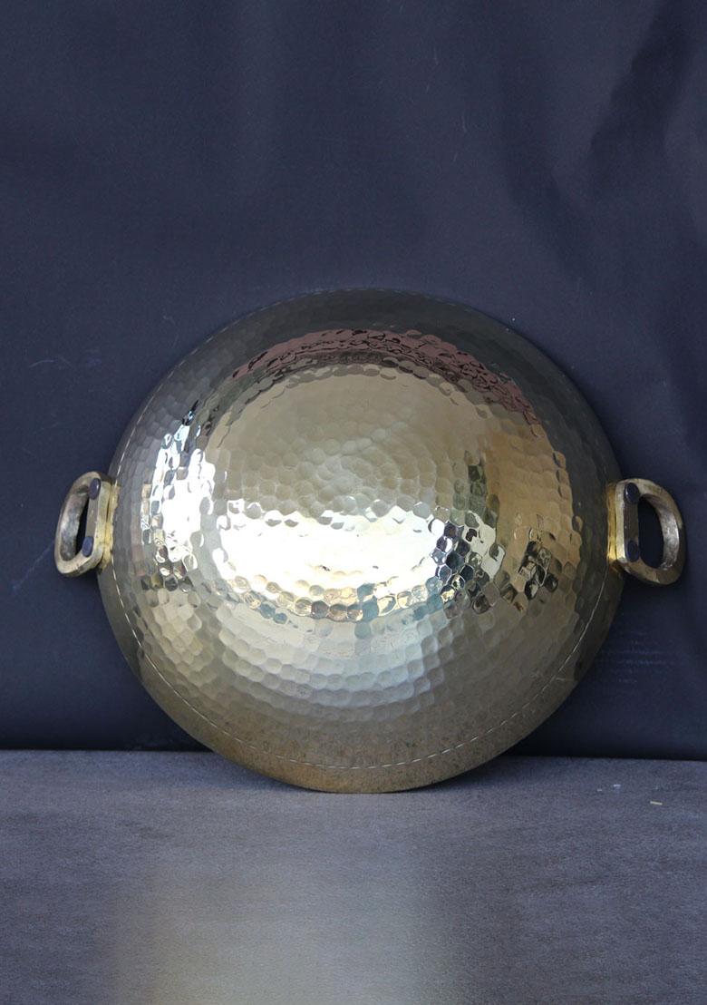Gold Brass Kadahi With Kalai 5L