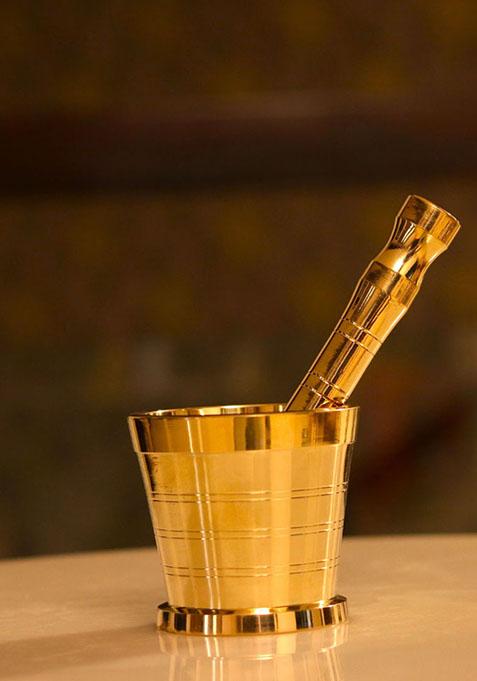 Gold Brass Mamjista Mortar