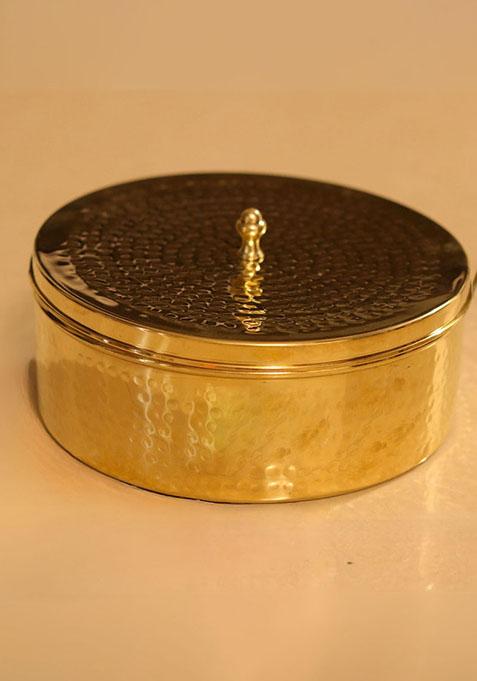 Gold Brass Masala Daani Spice Box