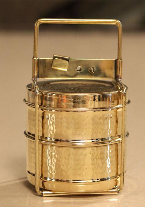 Gold Brass Tiffin Box 2 Box