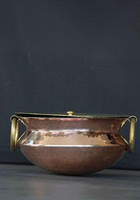 Copper Sipri Handi With Lid 2L