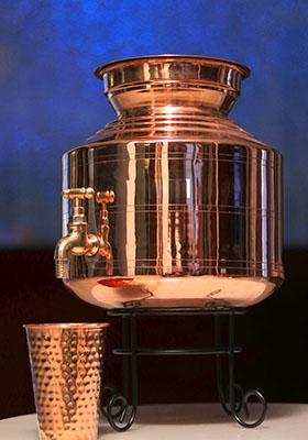 Copper Water Dispenser With Glass 10L