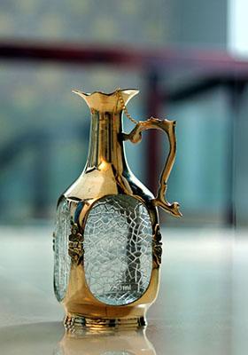 Gold Brass Old Monk Jug