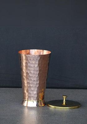 Copper Copper Tumbler With Brass Lid