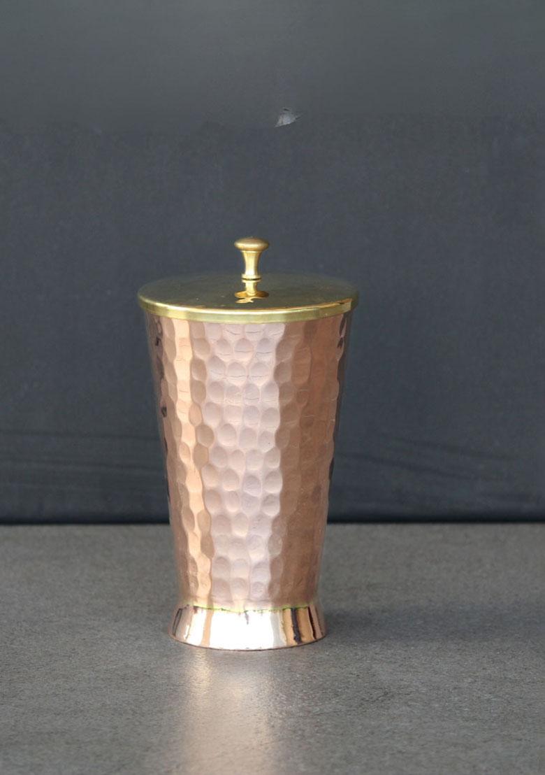Copper Copper Tumbler With Brass Lid