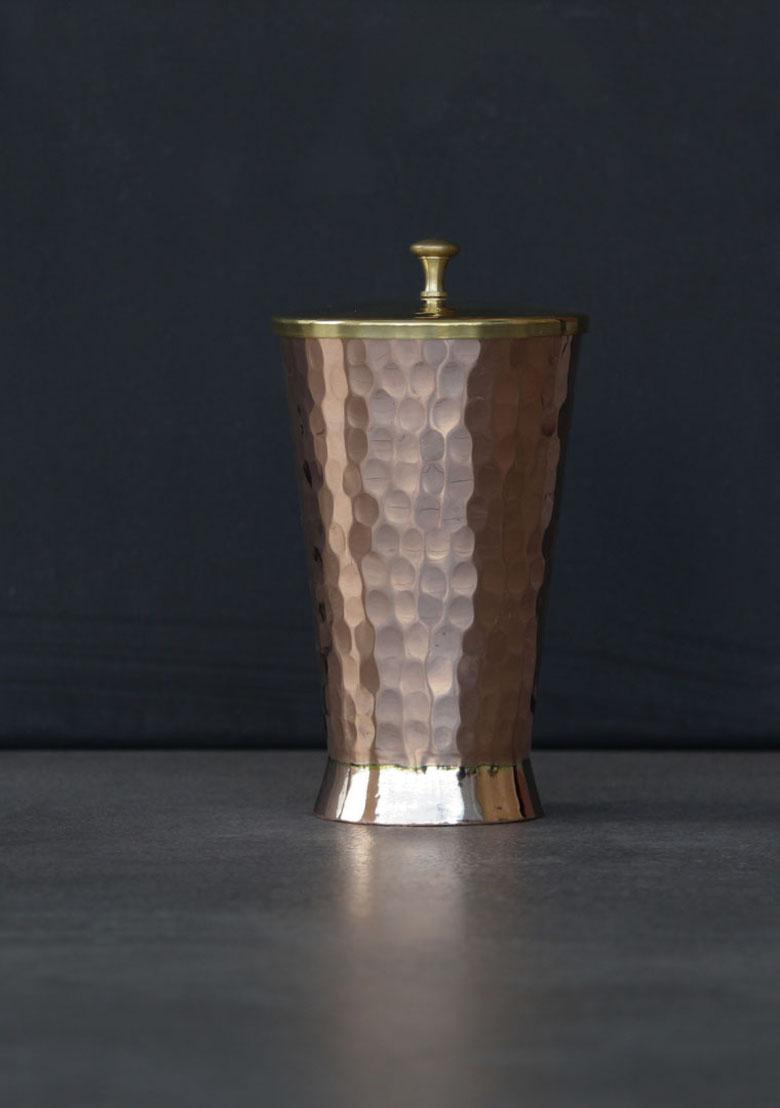Copper Copper Tumbler With Brass Lid