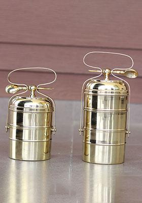 Gold Vintage Brass Tiffin 3 Box