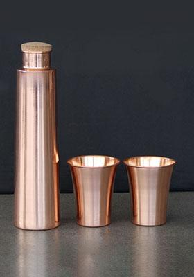 Copper Glossy Copper Tower Bottle Set