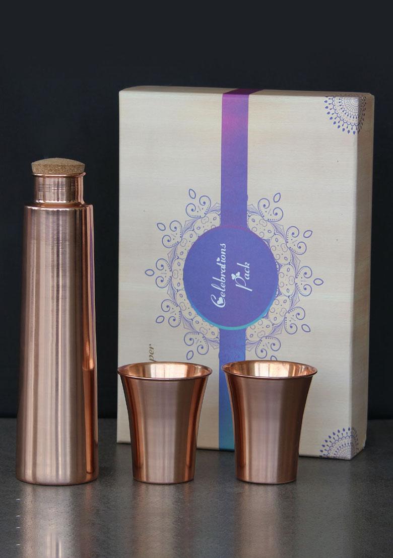 Copper Glossy Copper Tower Bottle Set