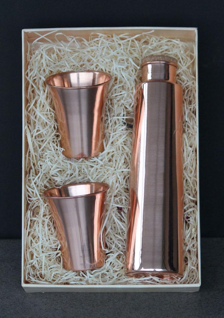 Copper Glossy Copper Tower Bottle Set