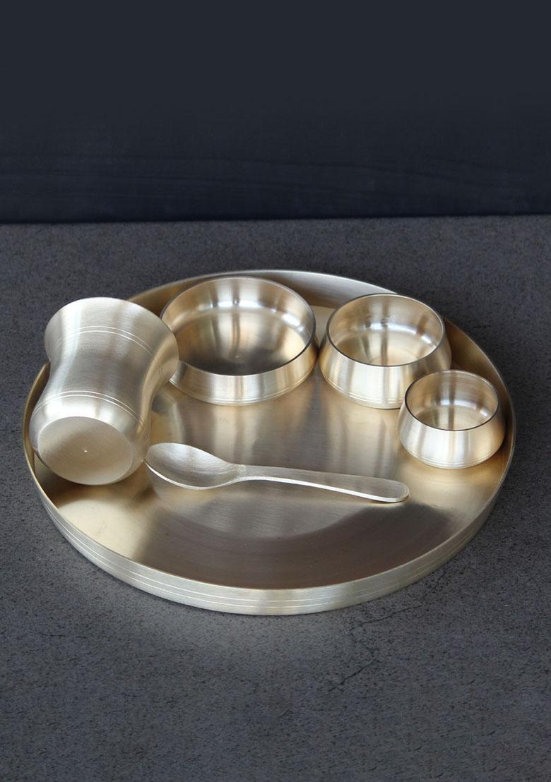 Gold Matt Brass Plate Set