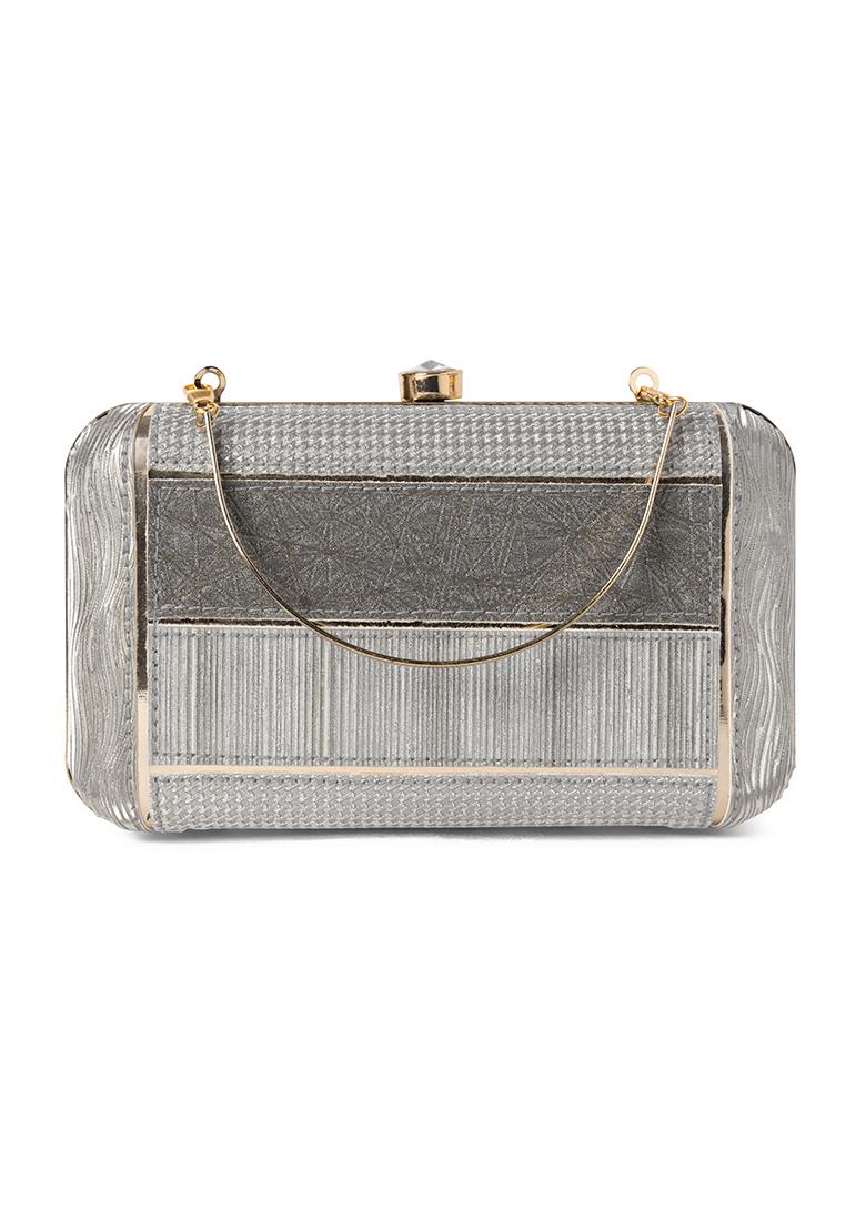 Silver Sphere Glitter Clutch
