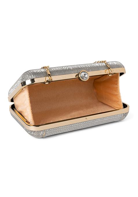 Glittery Silver Clutch