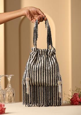 Black Bead Work Potli Bag