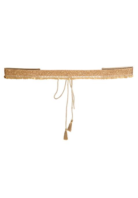 Gold Glitter Sequin Lace Belt 