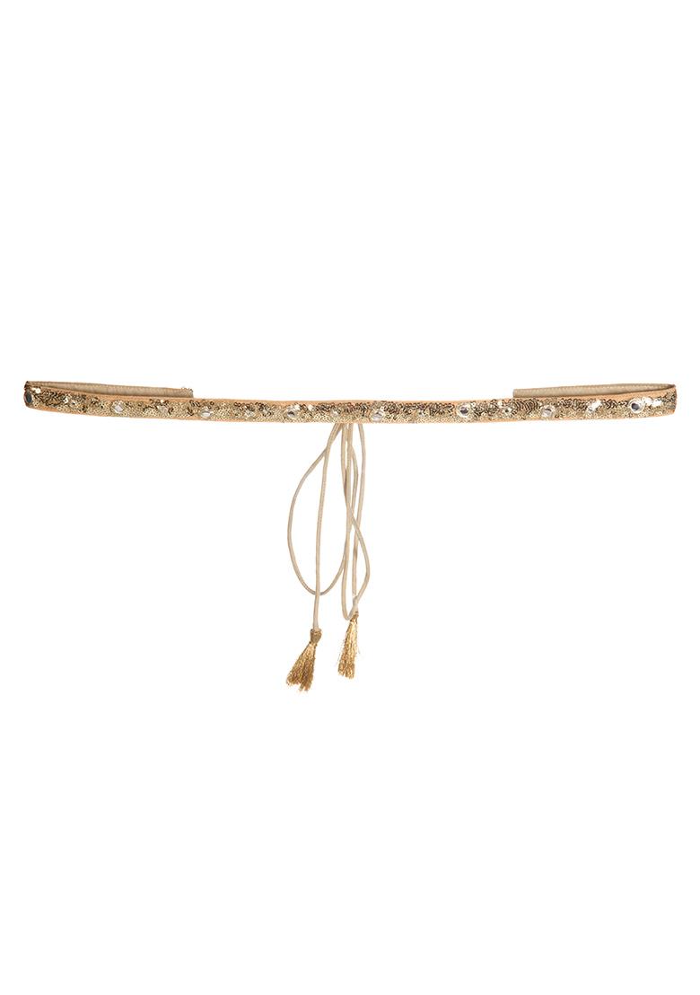 gold sequin belt