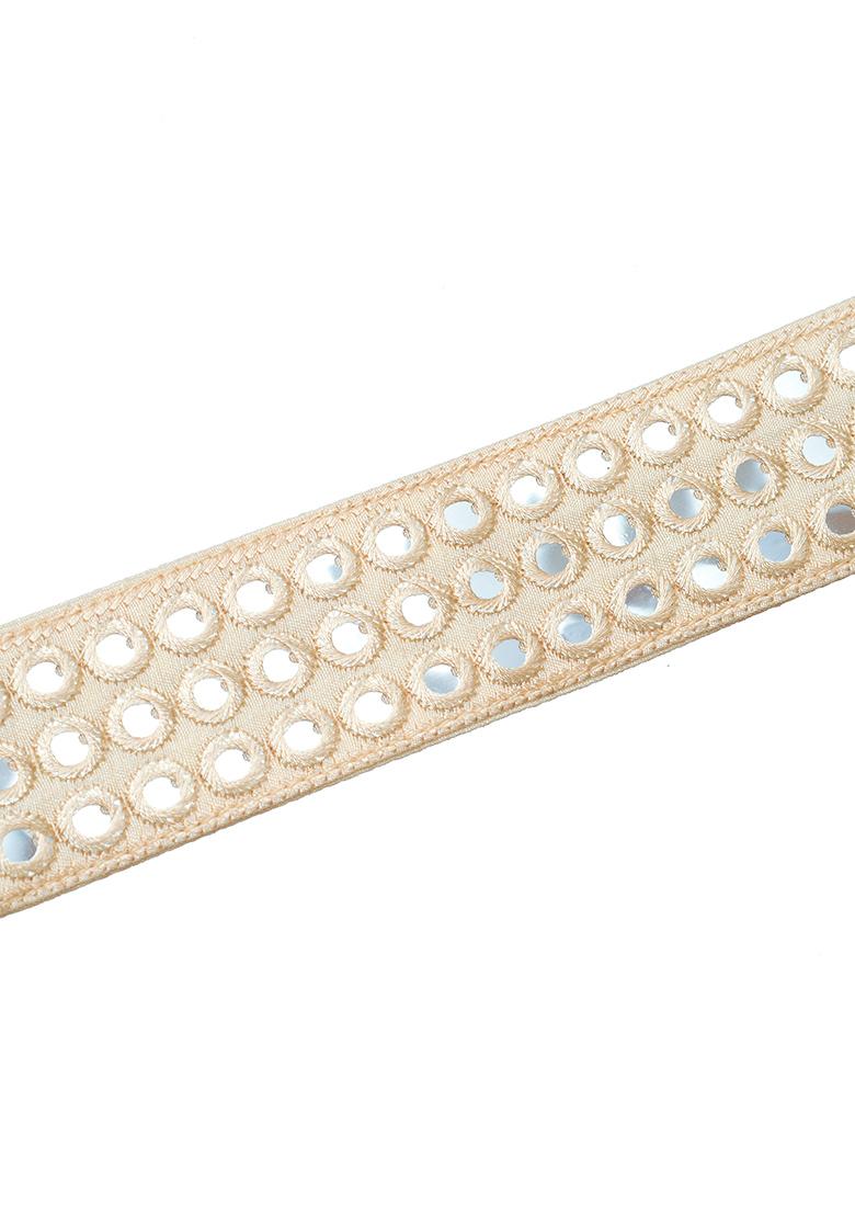 Golden embroidered mirror waist belt main image 0