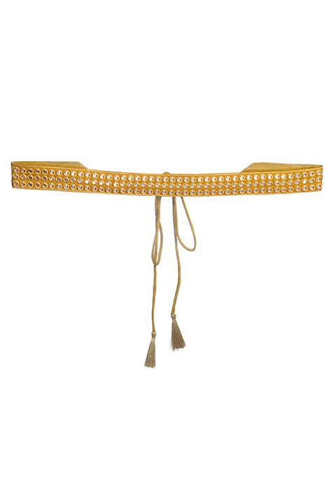 Yellow Mirror Embroidered Belt 