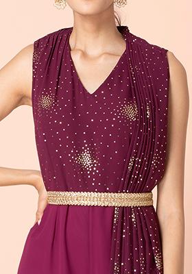 Beige Braided Gota Lace Belt 
