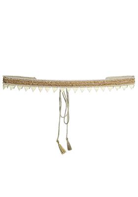 Ivory Triangle Fringe Pearl Belt 