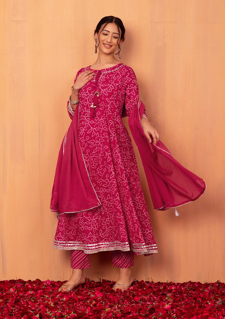 Buy Sashay Boutique Womens Silk Blend Woven Design Kurta with Pant and  Bandhani Dupatta SetXXL Online at Best Prices in India  JioMart