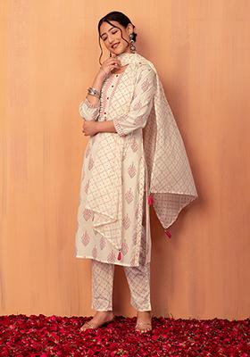 White Ethnic Wear - Buy Indian Designer White Ethnic Wear Online for Women  – Indya