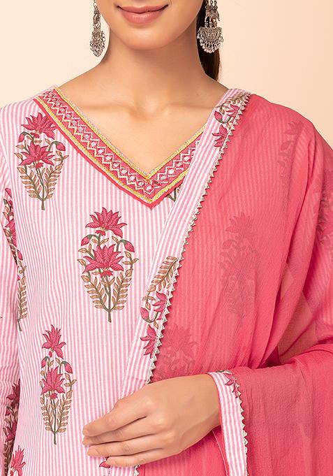 Pink Zoeya Boota Aline Kurta