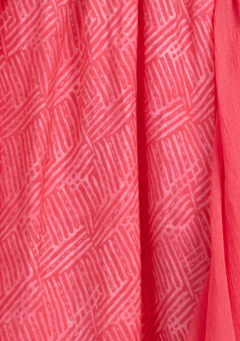 Pink Bandhani Print Muslin A-Line Kurta With Pants And Dupatta (Set of 3)