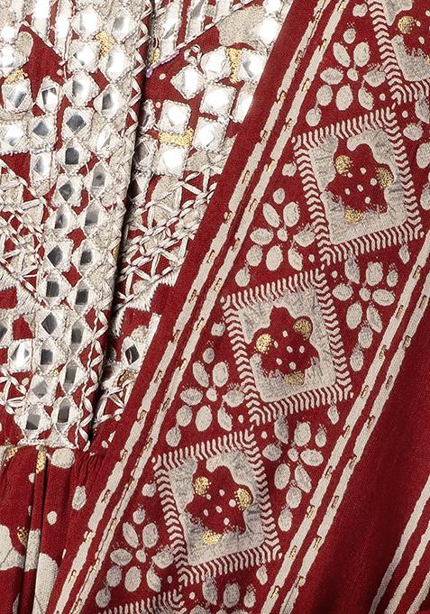 Digital Muslin Kurta Set with Moti Mirror Handwork, Shantoon Pant & Lace Dupatta – M to XXL