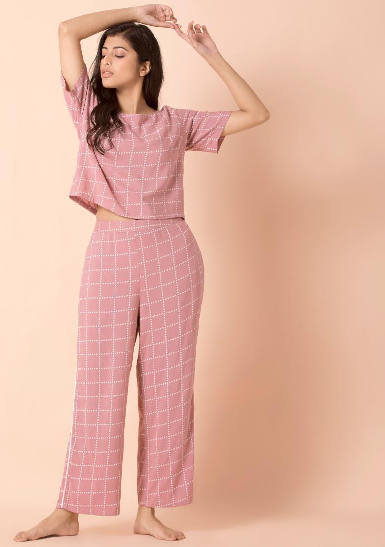 Plaided Trousers  Pink  women  1 products  FASHIOLAin