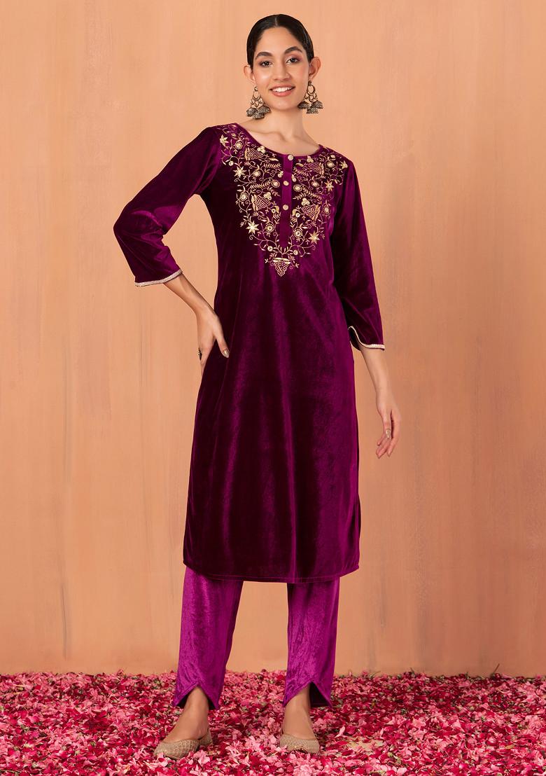 Velvet Dresses | The Velvet Clothing for Women Collection Online at Indya