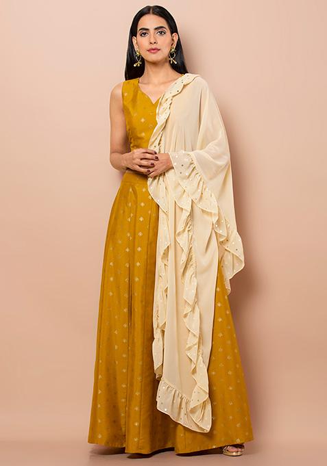 long frock dupatta