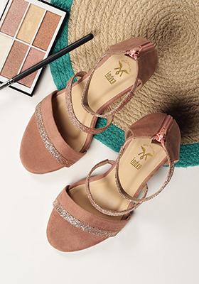 Dusty Pink Shimmer Block Heels