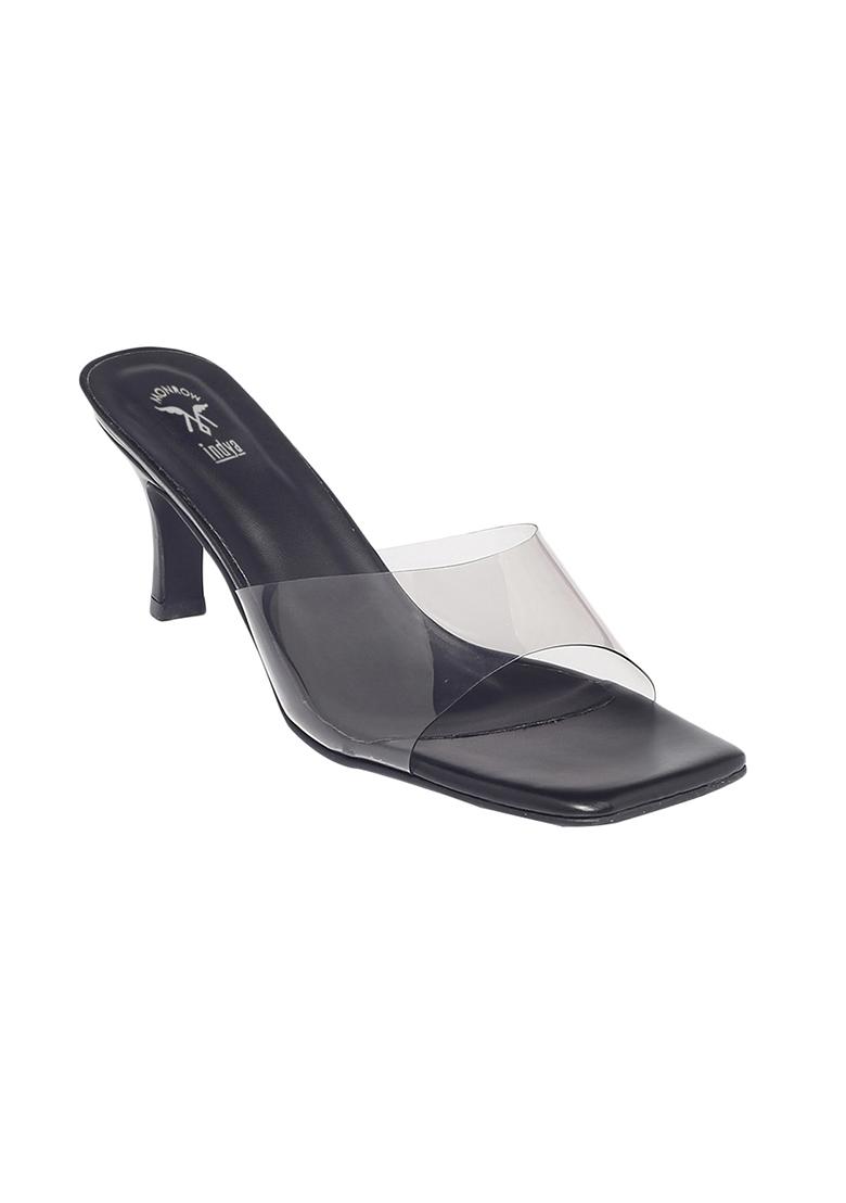 Buy Women Black Transparent Strap Kitten Heels IFT00065