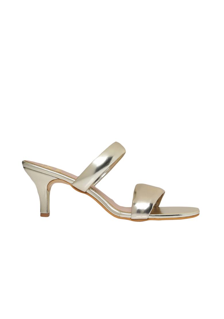 Metallic Block Heel Sandals with Mini Rhinestones Embellished Ankle Strap |  Heels, Block heels sandal, Ankle strap