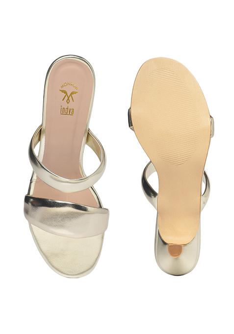 metallic kitten heels