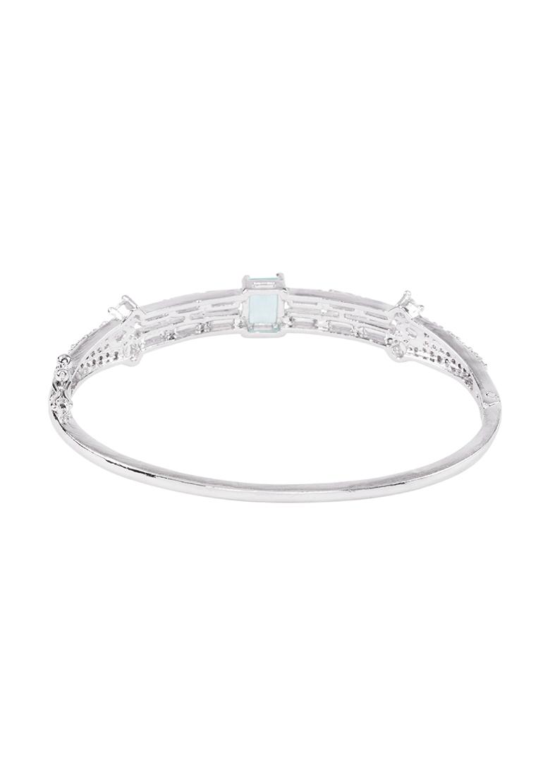 Buy Silver Supple Bracelet with Aqua Blue Stones Online in India