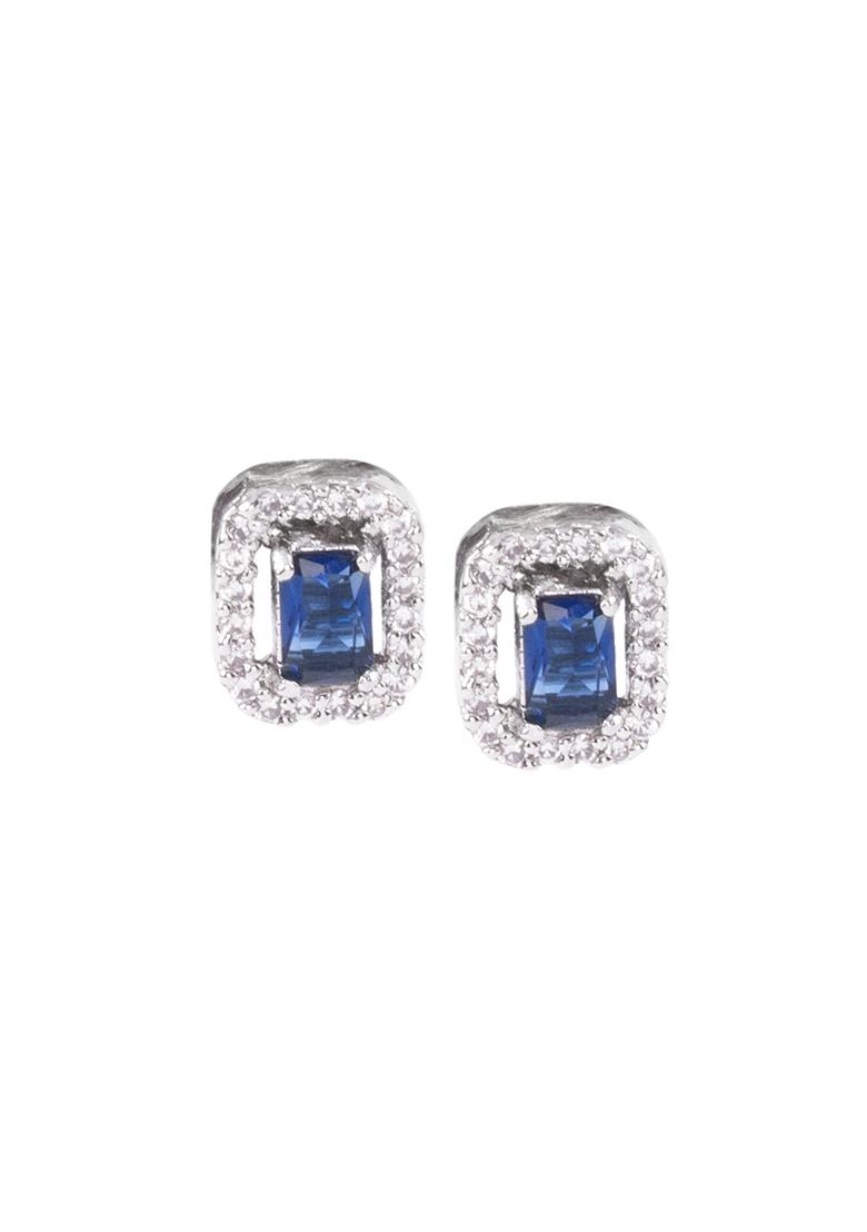 PATARO silver Plated Stone earrings Designer look Diamond studded silver  studs for women Bridal Silver Ad