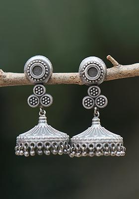 Silver Tone Brass Earrings