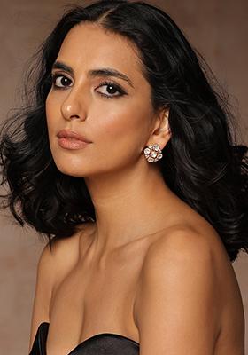 Rose Gold Tone Polki Stud Earrings