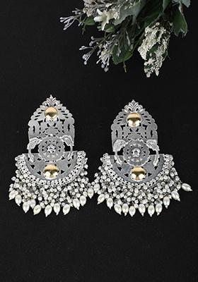 Silver Finish Ghungroo Style Jhumka Earrings