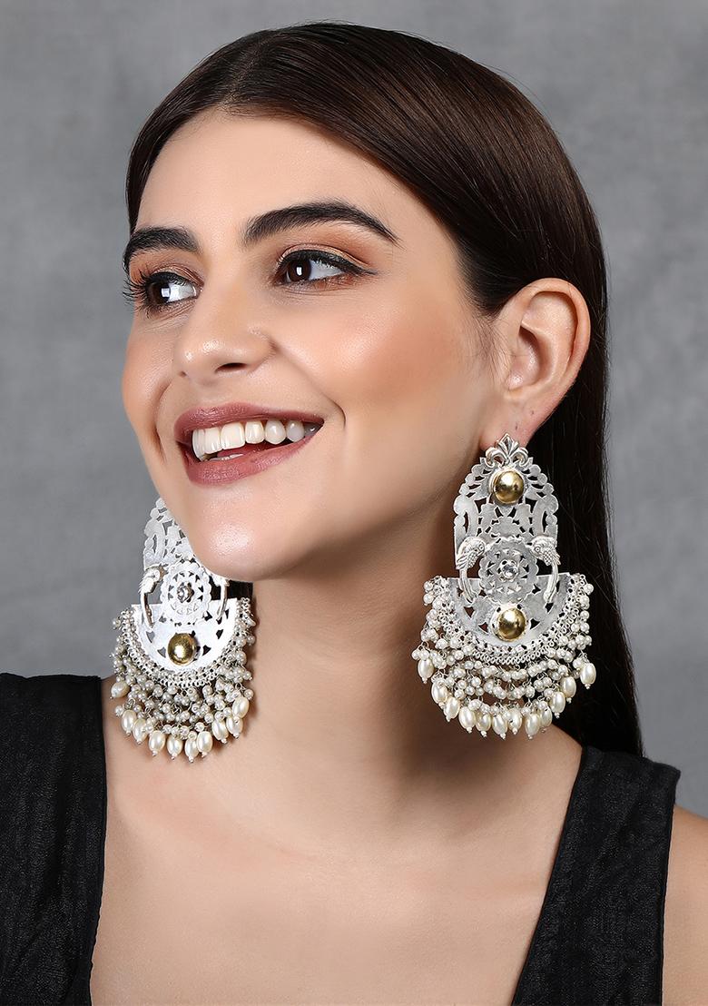 Silver Finish Ghungroo Style Jhumka Earrings